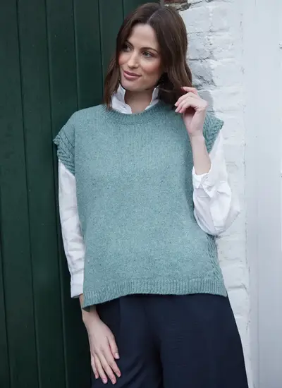 Orla Cable Vest in Ocean Mist